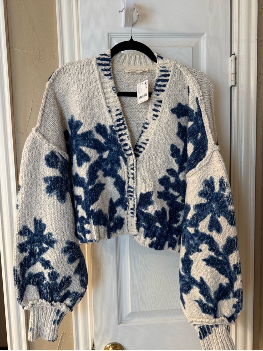 ISO. Not for sale. Free people/anthropologie blue flower cardigan